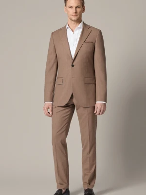 Garnitur Brązowy Wełniany z Regulowanym Pasem Getafe Lancerto