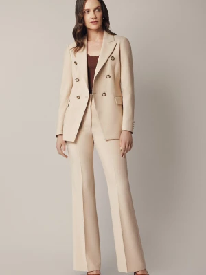 Garnitur Damski Beżowy z Dzwonami Lancerto