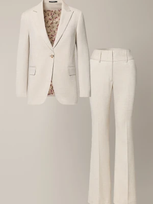 Garnitur Damski Jasnobeżowy z Dzwonami Lancerto