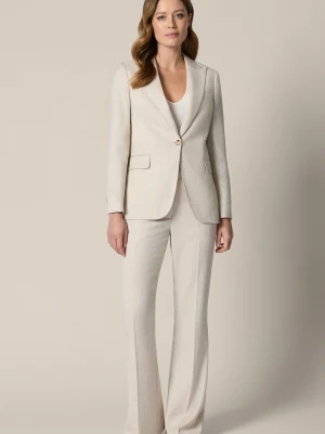 Garnitur Damski Jasnobeżowy z Dzwonami Lancerto