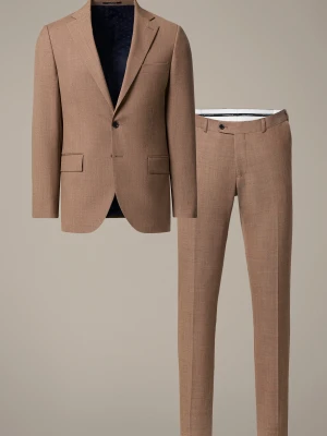 Garnitur Jasnobrązowy Wełniany z Elastycznym Pasem Leganes Lancerto