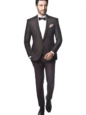 garnitur loxley 313 brąz slim fit Recman