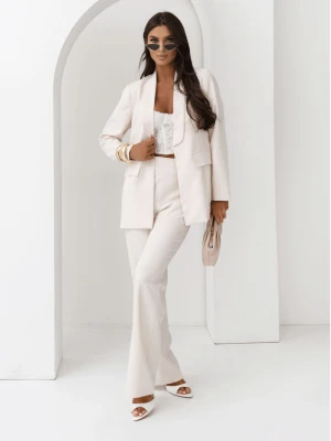 Garnitur marynarka i proste spodnie NIRALI - beżowy  magmac 