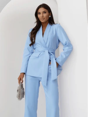 Garnitur marynarka i proste spodnie NIRALI - błękitny  magmac 