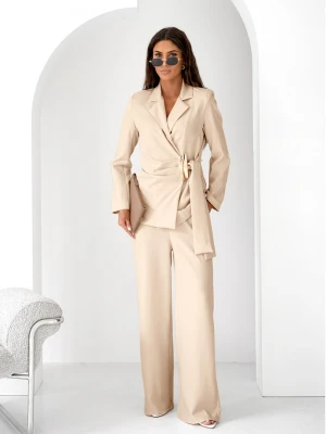 Garnitur marynarka i szerokie spodnie ORION - beżowy  magmac 