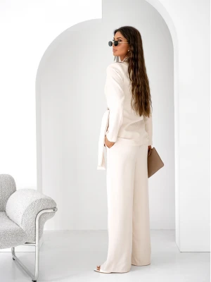 Garnitur marynarka i szerokie spodnie ORION - śmietankowy  magmac 