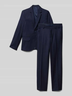 Garnitur o kroju slim fit z fakturowanym wzorem Standar Granatowy