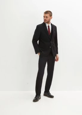 Garnitur Slim Fit (kompl. 4-częściowy): marynarka, spodnie, kamizelka, krawat bonprix