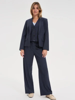 Garnitur w delikatne paski granatowy Moodo