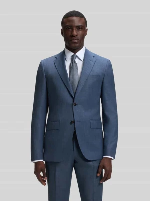 Garnitur w kroju slim fit z wełny z delikatnym tkanym wzorem Boss Niebieski