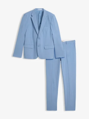 Garnitur z super stretchem 2-częściowy, slim fit BonPrix niebieski