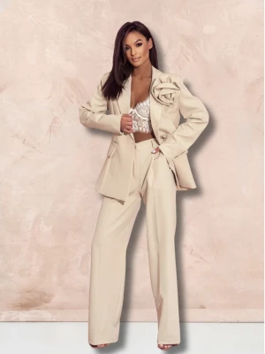 Garnitur z szerokimi spodniami ENOJA - beżowy  magmac 