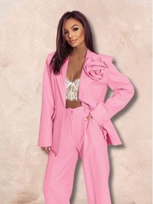 Garnitur z szerokimi spodniami ENOJA - pudrowy róż  magmac 
