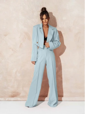 Garnitur z szerokimi spodniami HAJAM - błękitny  magmac 