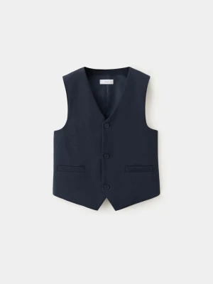 Garniturowa kamizelka slim fit granatowy - Dzieci - - MANGO KIDS