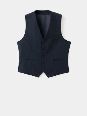 Garniturowa kamizelka slim fit granatowy - Mężczyzna - - MANGO MAN