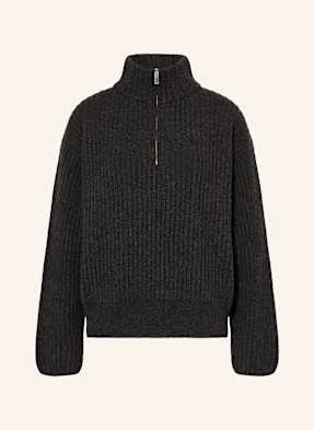 Gauchere Sweter Typu Troyer grau