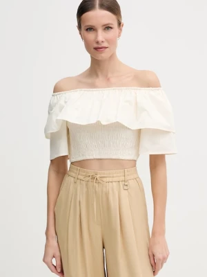 Gaudi bluzka z falbanką damska bawełniana