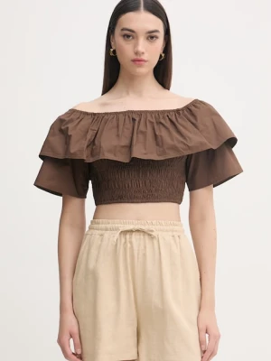 Gaudi bluzka z falbanką damska bawełniana