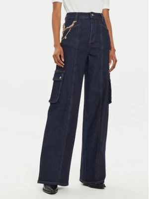 Gaudi Jeansy 421BD26014 Granatowy Wide Leg