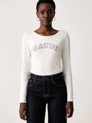 Gaudi longsleeve damski bawełniany z elastanem beżowy