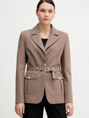 Gaudi marynarka kolor beżowy jednorzędowa gładka 521FD35023