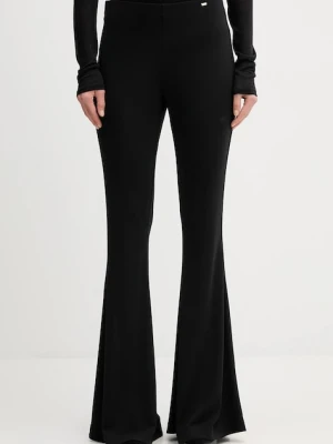 Gaudi spodnie damskie kolor czarny dzwony high waist 521FD24005