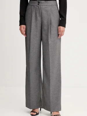Gaudi spodnie damskie kolor szary szerokie high waist 521FD25006
