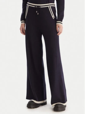 Gaudi Spodnie dzianinowe 521BD23001 Granatowy Wide Leg