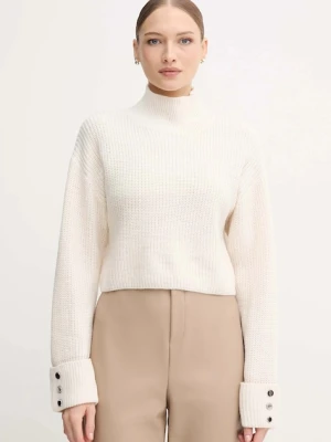 Gaudi sweter damski kolor beżowy ciepły z golfem 521BD53033