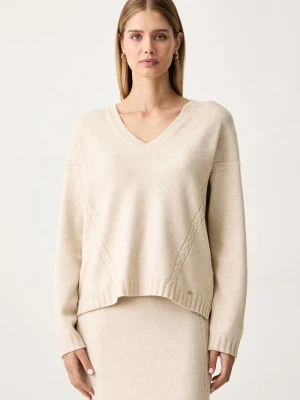 Gaudi sweter damski z wiskozą beżowy