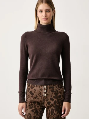 Gaudi sweter damski z wiskozą brązowy