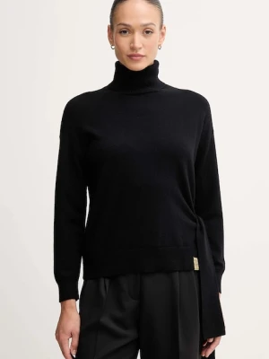 Gaudi sweter z dodatkiem wełny damski kolor czarny z golfem 521FD53002