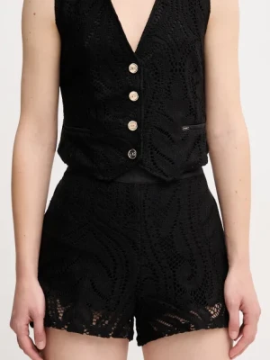 Gaudi szorty damskie kolor czarny wzorzyste high waist 511FD25002