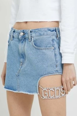 GCDS spódnica jeansowa kolor niebieski mini prosta
