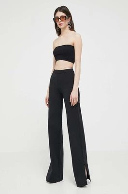 GCDS spodnie damskie kolor czarny szerokie high waist