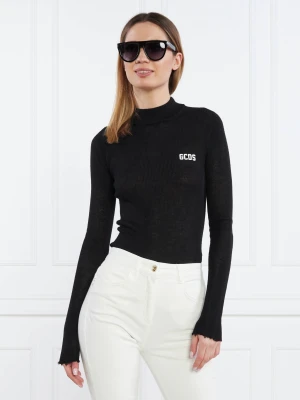GCDS Sweter GCDS BASIC TURTLENECK | Skinny fit | z dodatkiem wełny czarny