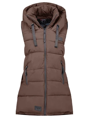 Geographical Norway Kamizelka pikowana "Dolbar" w kolorze ciemnobrązowym rozmiar: XL