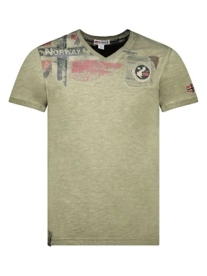 Geographical Norway Koszulka "Jamo" w kolorze khaki rozmiar: S