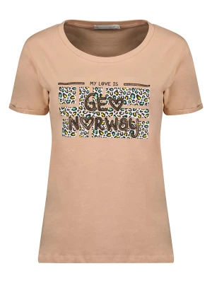 Geographical Norway Koszulka "Janimal" w kolorze beżowym rozmiar: M