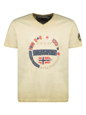 Geographical Norway Koszulka "Jarico" w kolorze beżowym rozmiar: M