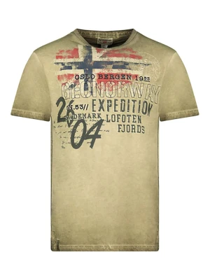 Geographical Norway Koszulka "Jelegant" w kolorze khaki rozmiar: 152