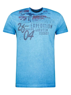 Geographical Norway Koszulka "Jelegant" w kolorze niebieskim rozmiar: M