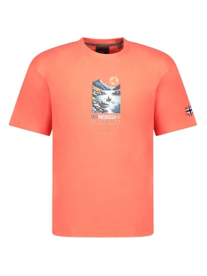Geographical Norway Koszulka "Jembark" w kolorze koralowym rozmiar: S