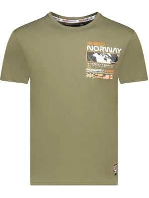 Geographical Norway Koszulka "Jholme" w kolorze khaki rozmiar: M