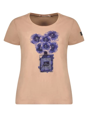 Geographical Norway Koszulka "Jocia" w kolorze beżowo-niebieskim rozmiar: M