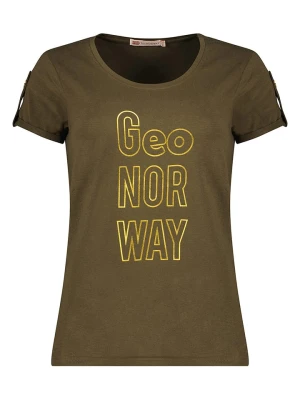 Geographical Norway Koszulka "Joloua" w kolorze khaki rozmiar: S