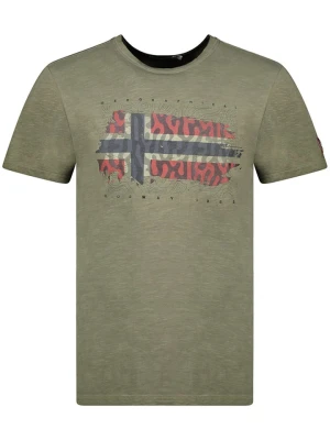 Geographical Norway Koszulka "Jopograph" w kolorze khaki rozmiar: S
