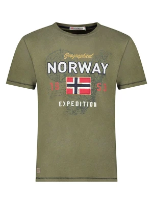 Geographical Norway Koszulka "Juitre" w kolorze khaki rozmiar: 152