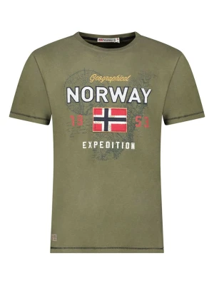 Geographical Norway Koszulka "Juitre" w kolorze khaki rozmiar: M
